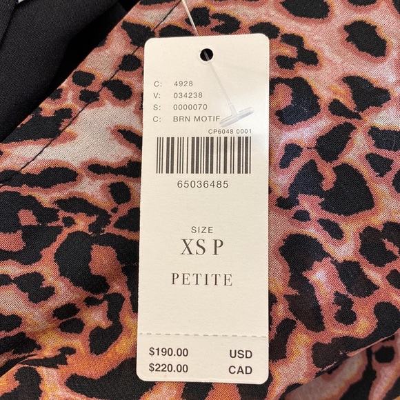 Anthropologie Floral Cut Out Midi Dress Brown Motif Brown animal print XSP NWT - Picture 16 of 17